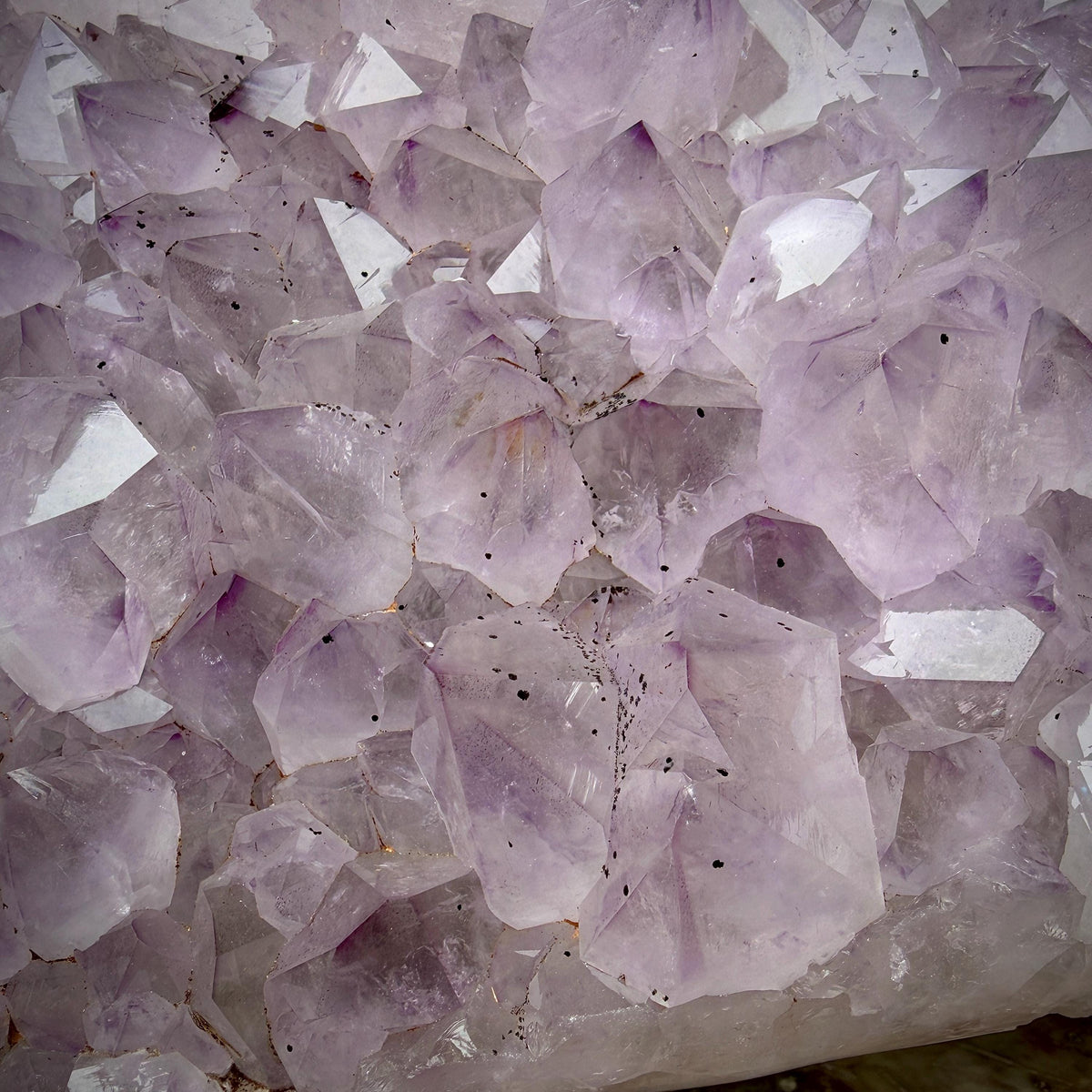 Purple Amethyst geode with a smooth polished outer edge