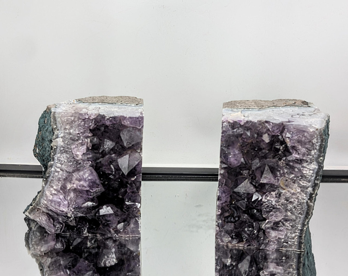 Statement crystal bookends with polished face