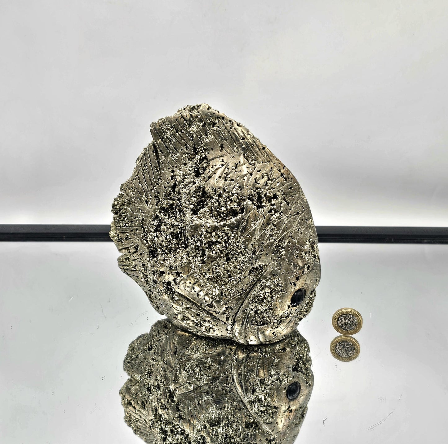 Pyrite Crystal Fish ornament metallic modern home decor