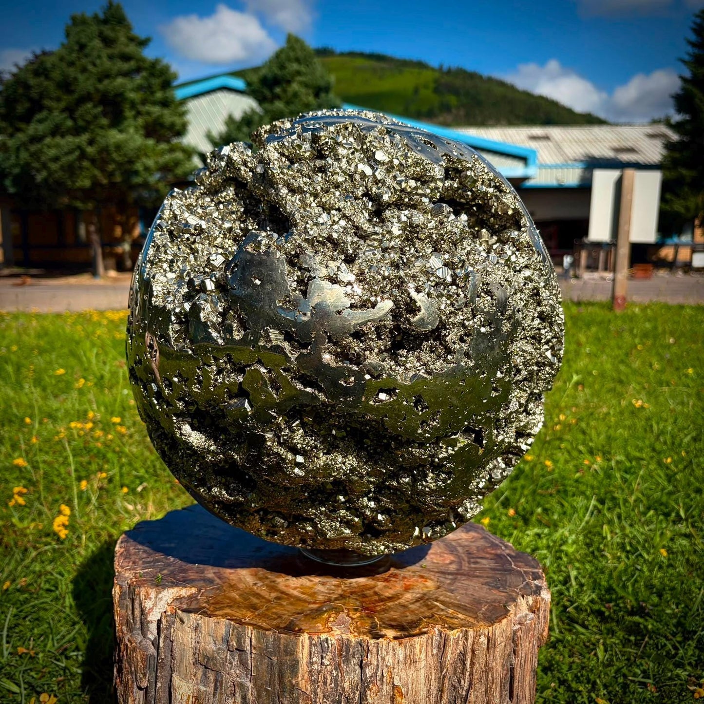luxury pyrite football crystal 
