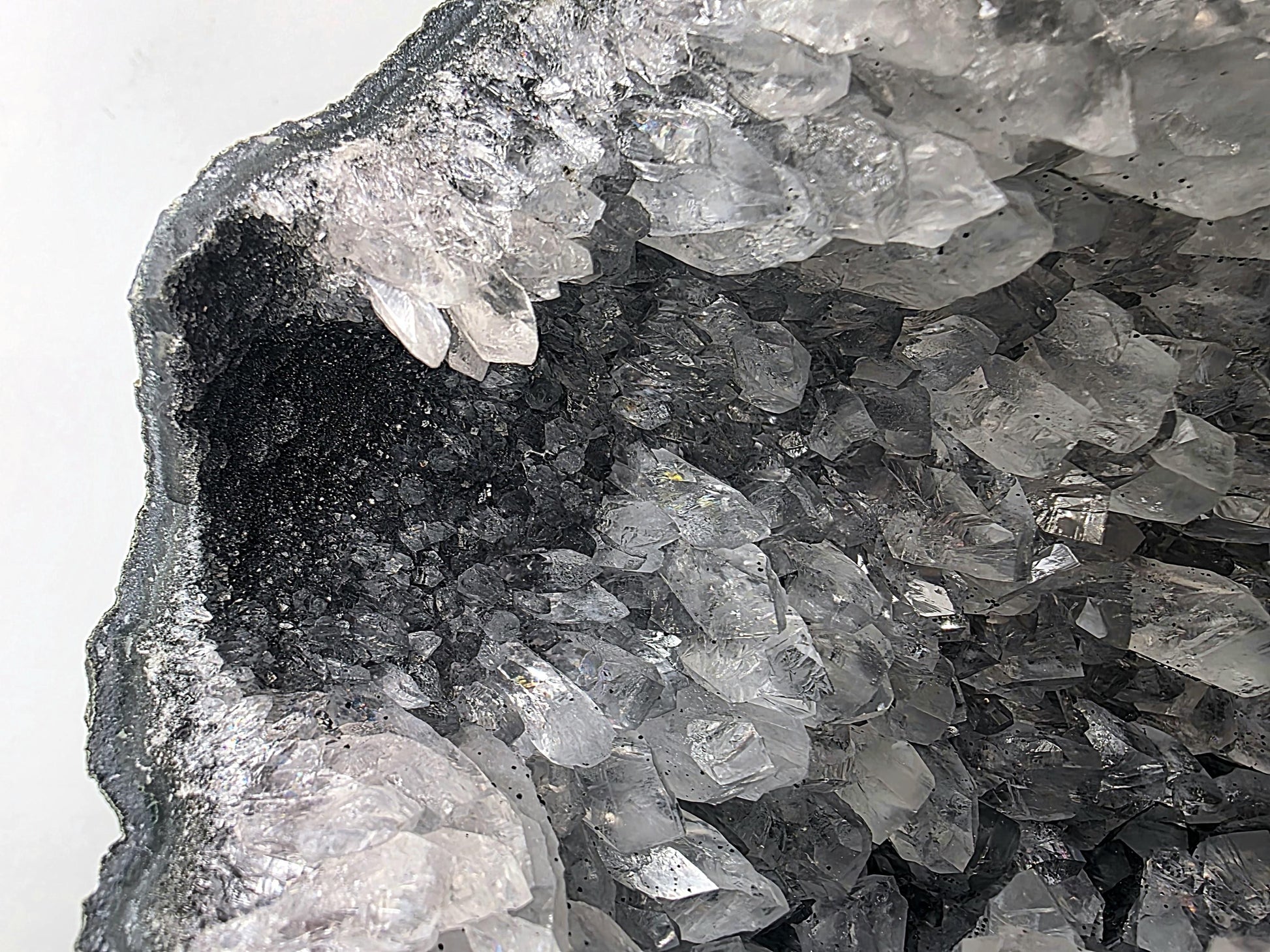 Substantial quartz geode showcasing natural formations.