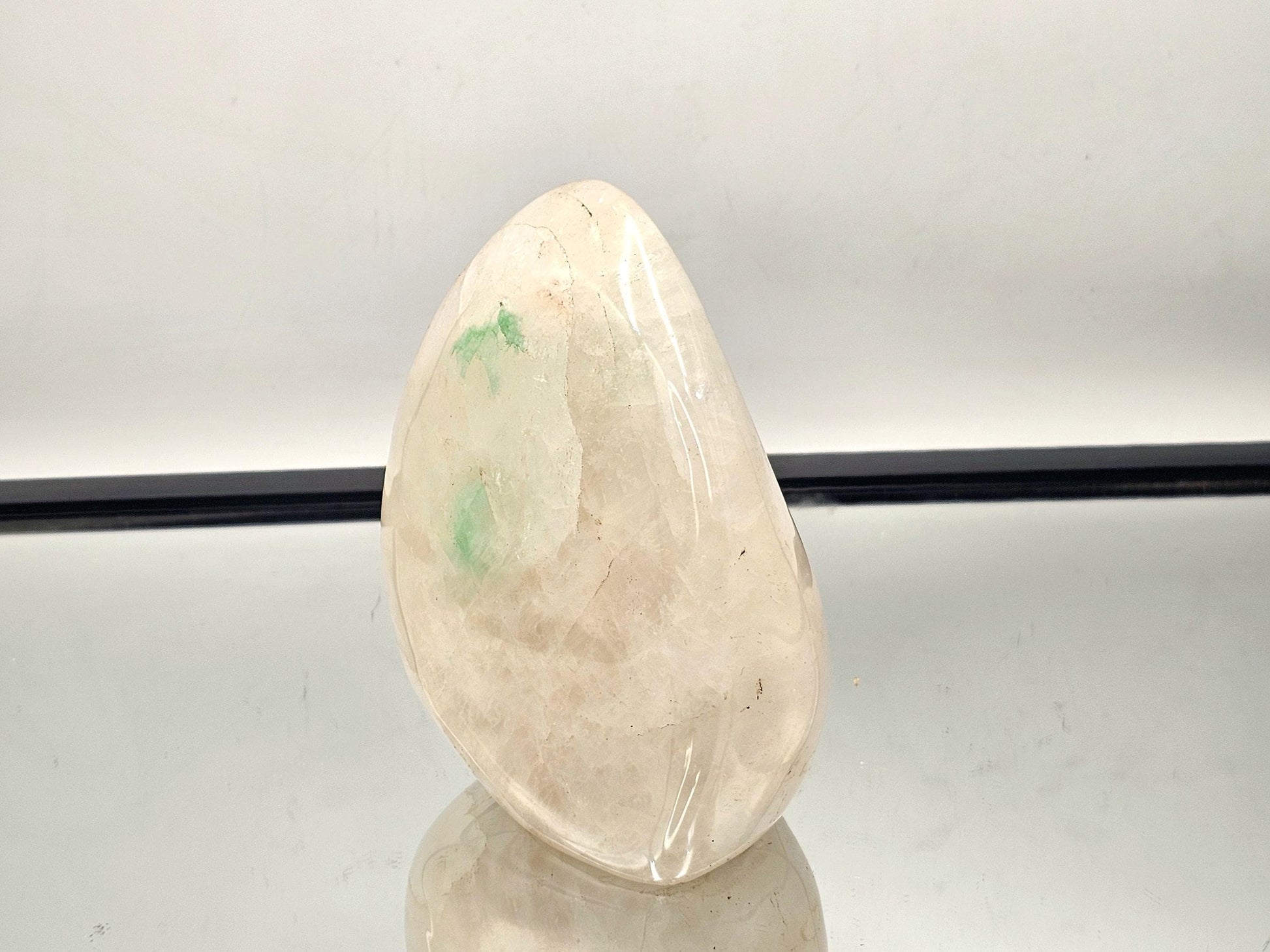 Natural Quartz crystal with Green Fuchsite inclusion, part of our exclusive collection of unique and rare crystals.