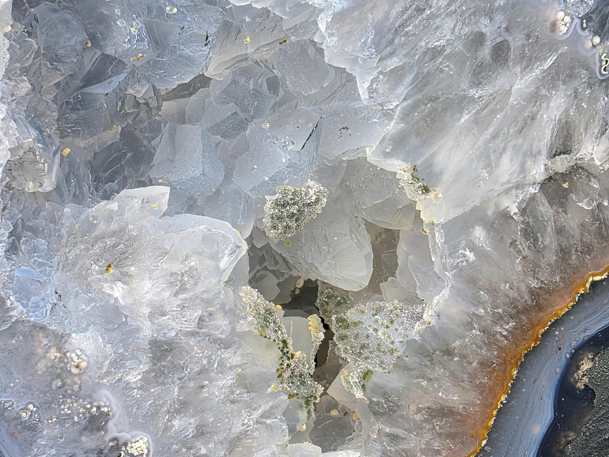 Geodes paired with artful ceramics