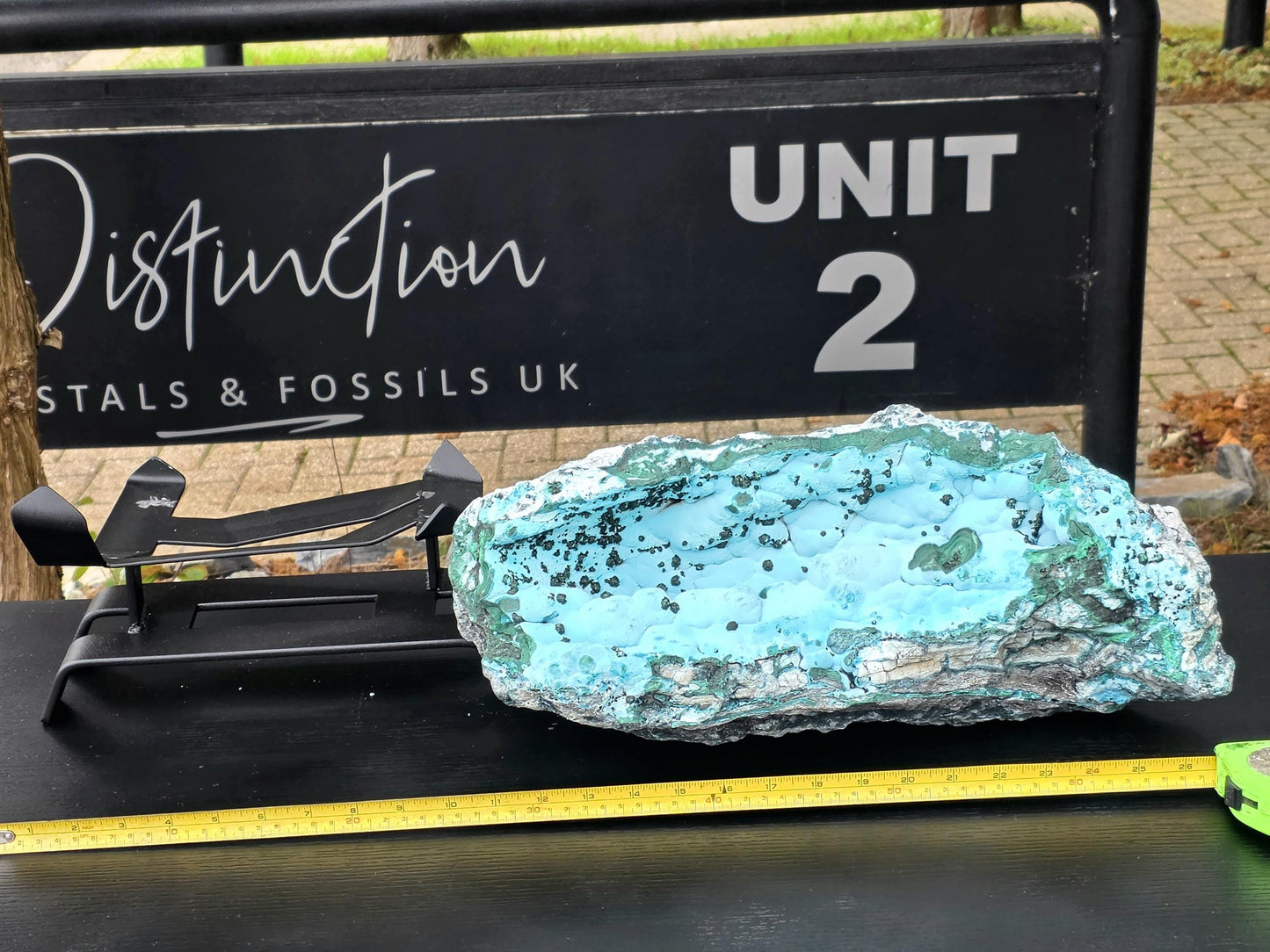 rare mineral specimen featuring Chrysocolla, Malachite, and Native Copper.
