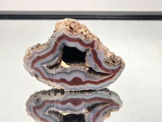 Rare Malawi Agate polished geode crystal.