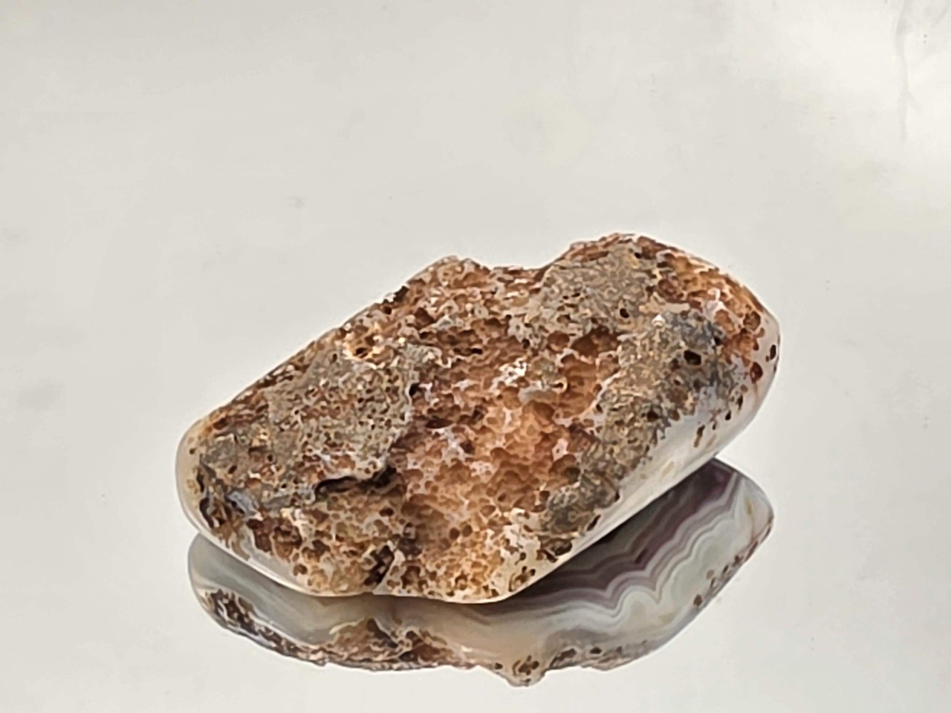 Rare unique Malawi Agate polished crystal specimen.