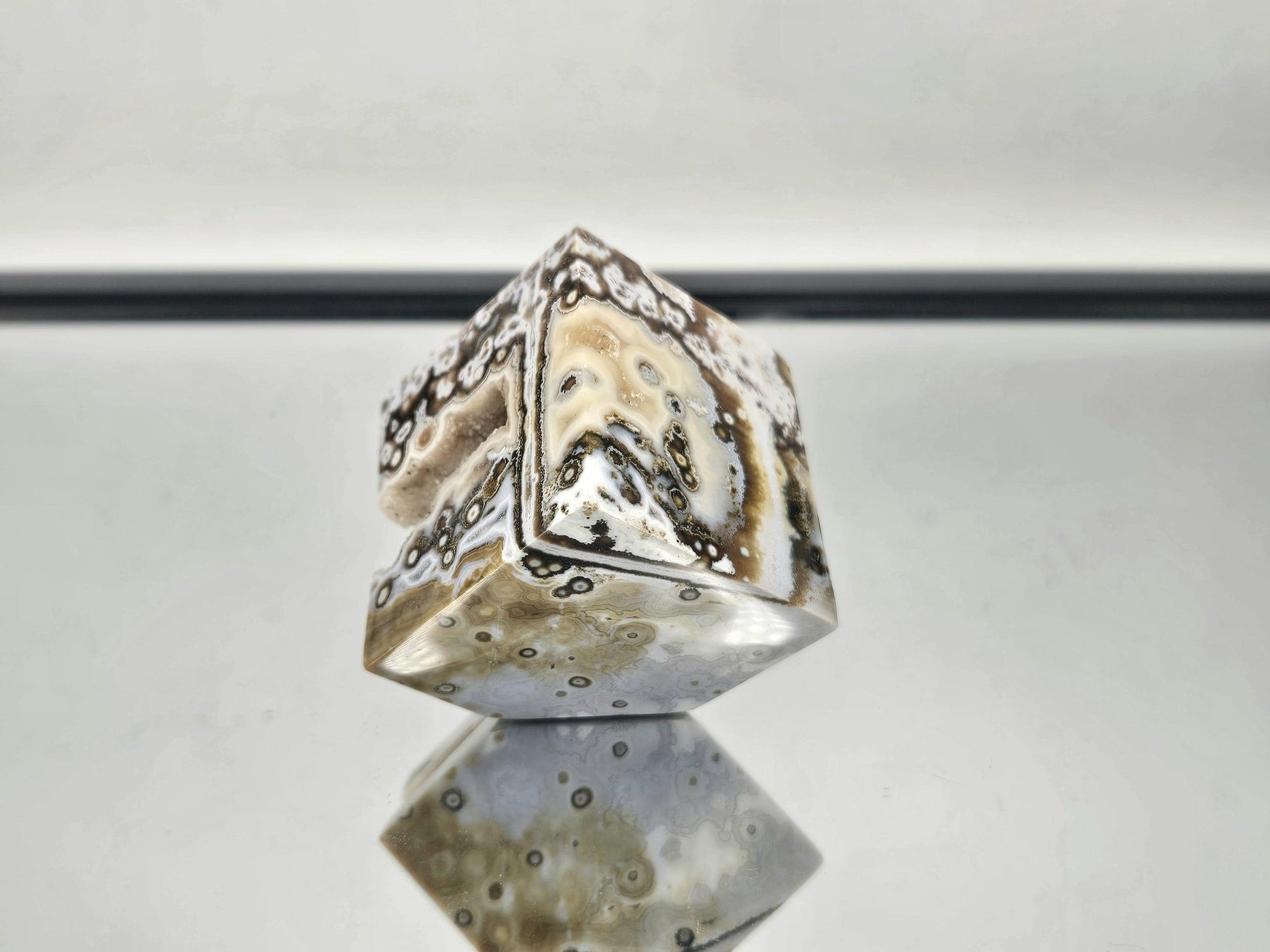 rare unique ocean jasper cube