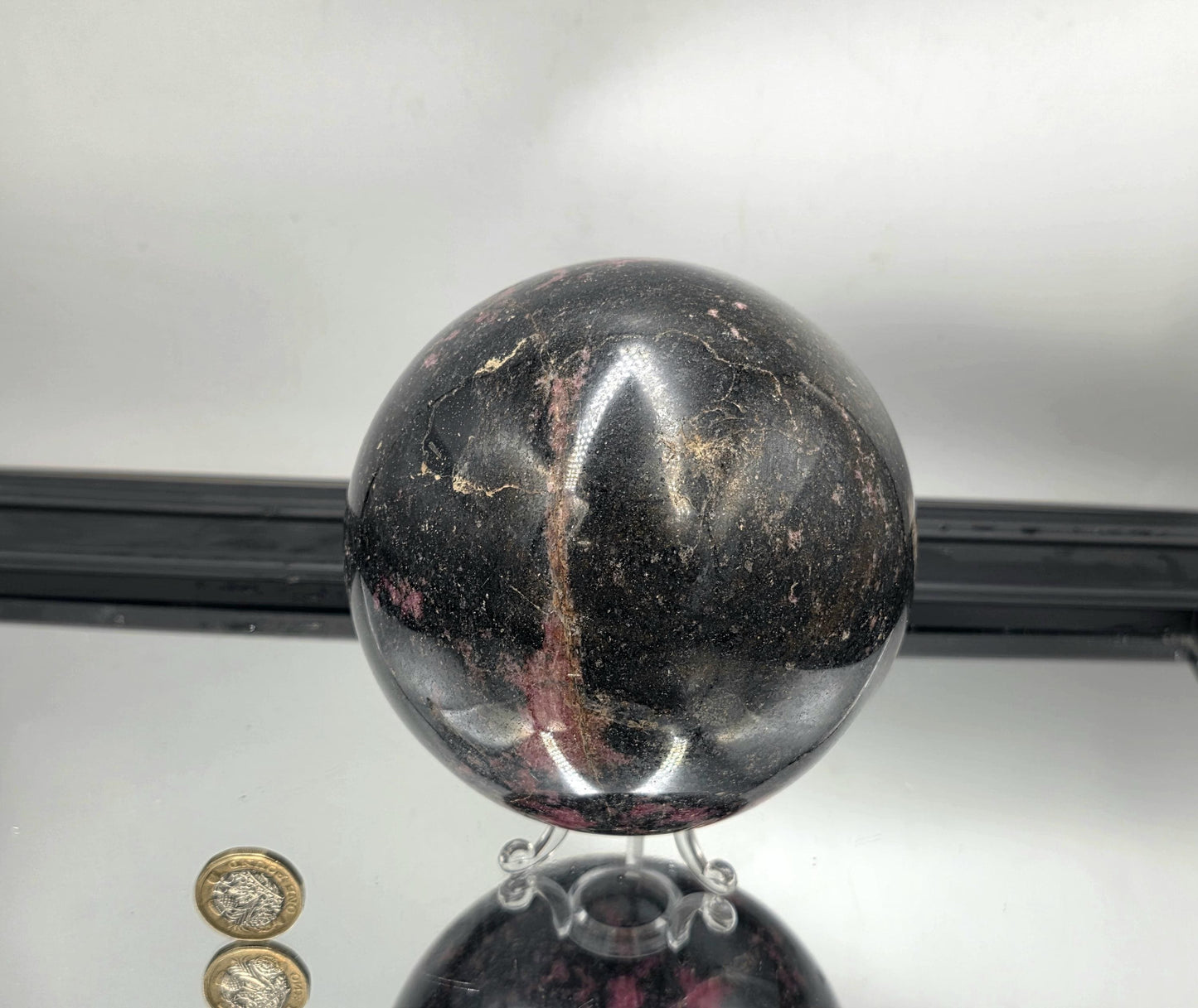 Large gemstone sphere with powerful presence and finish.