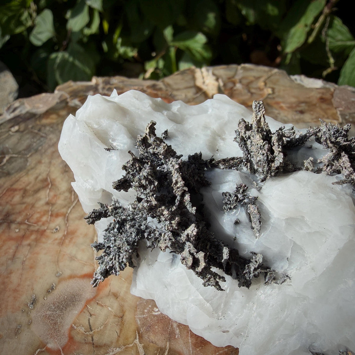 Silver crystals on Calcite matrix from Bou Azzer