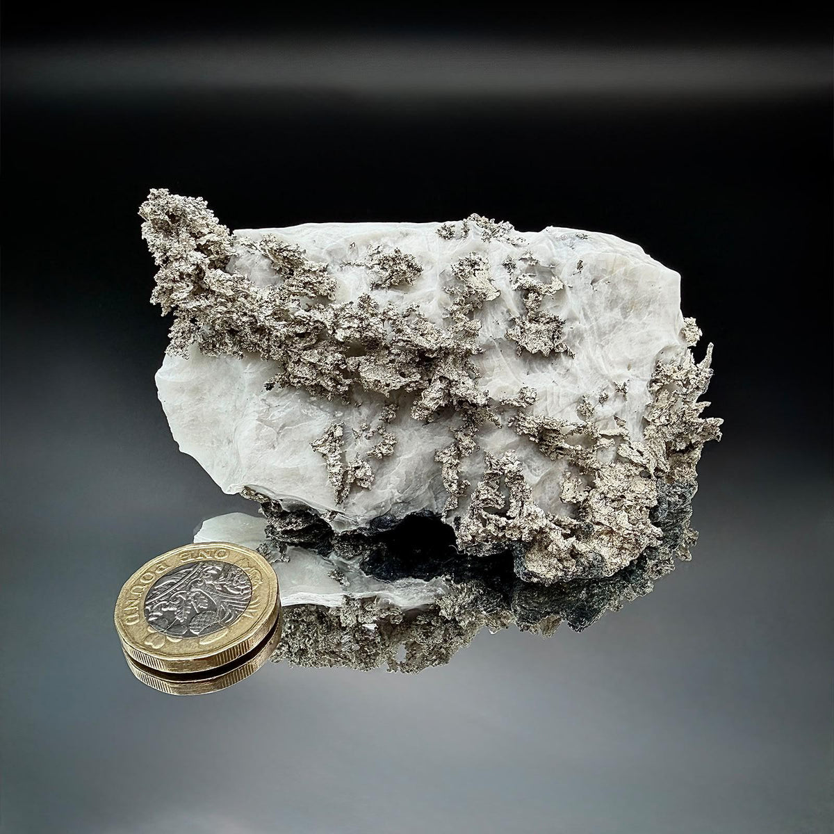 Natural Silver occurring on Calcite matrix