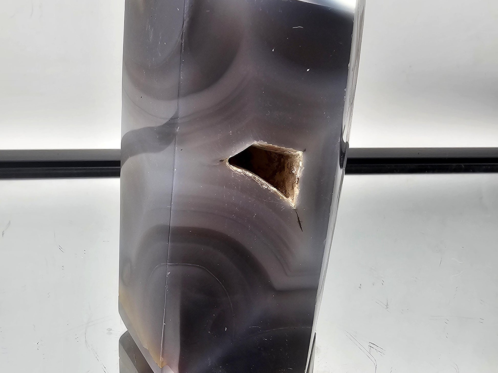 Large Orca Agate crystal point for collectors and healers.