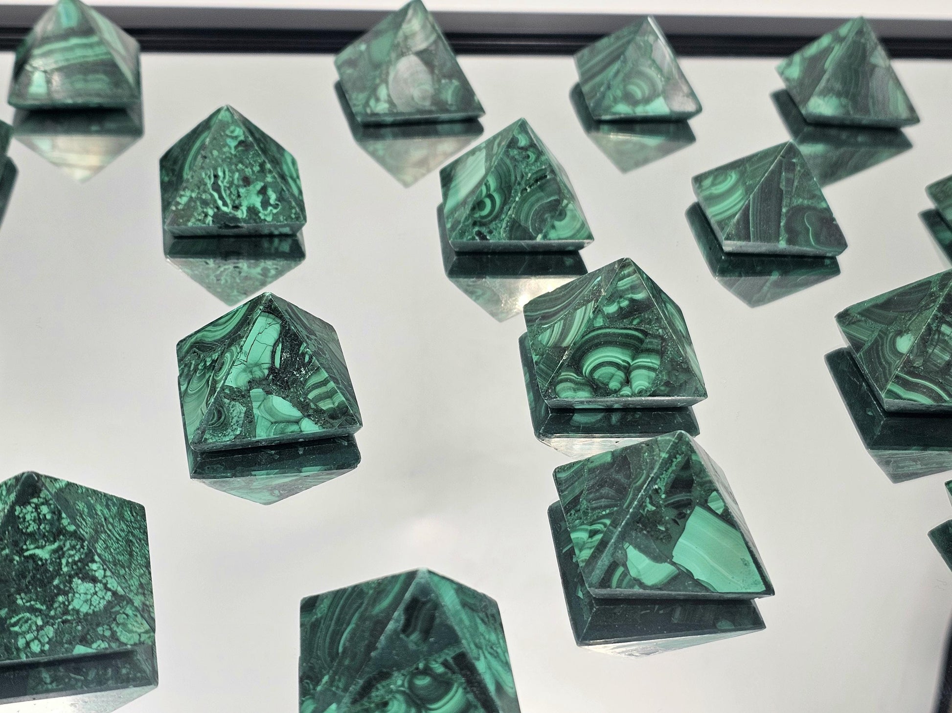 small high quality malachite pyramid