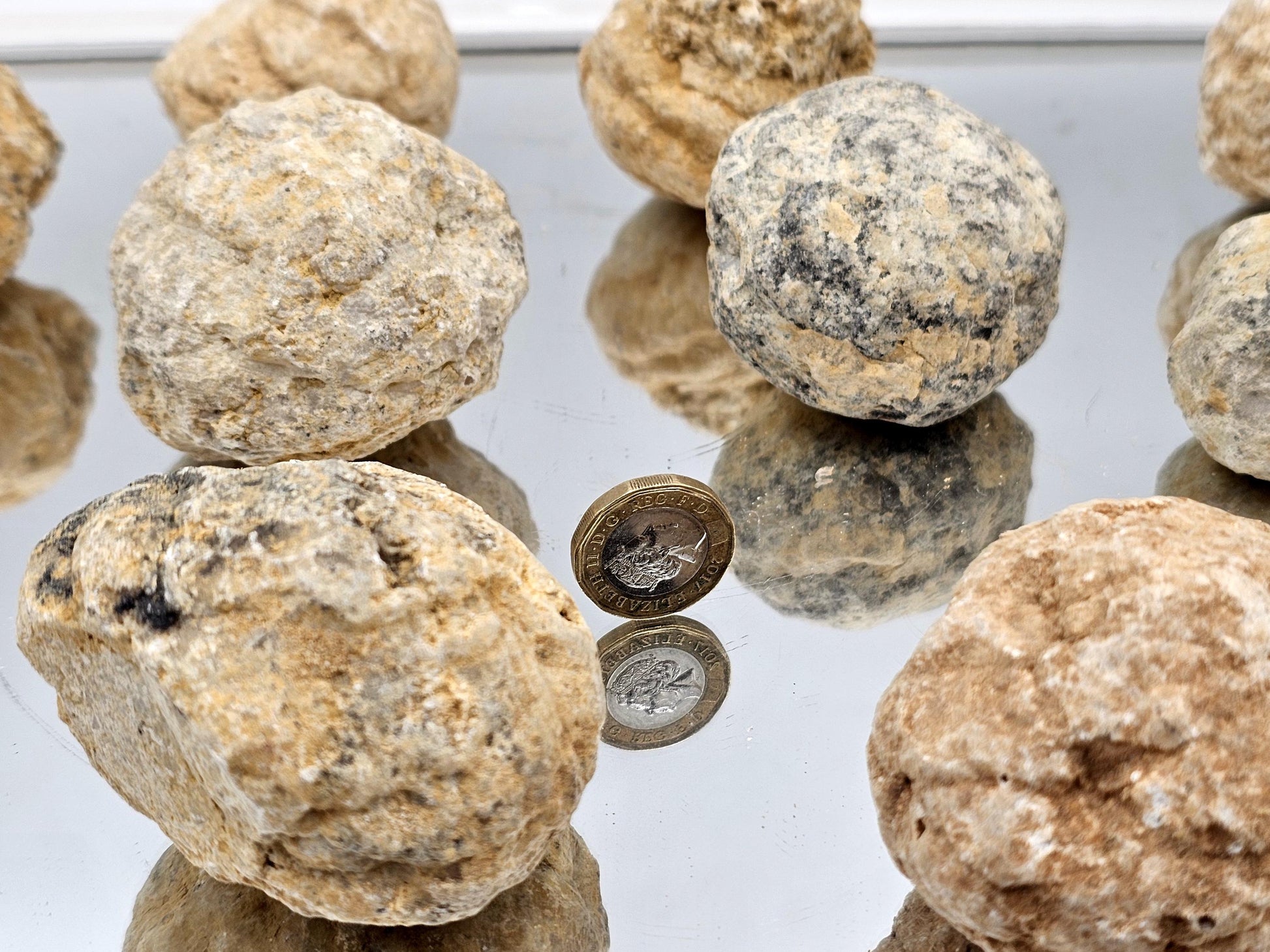 Smash open large quartz geodes for crystals