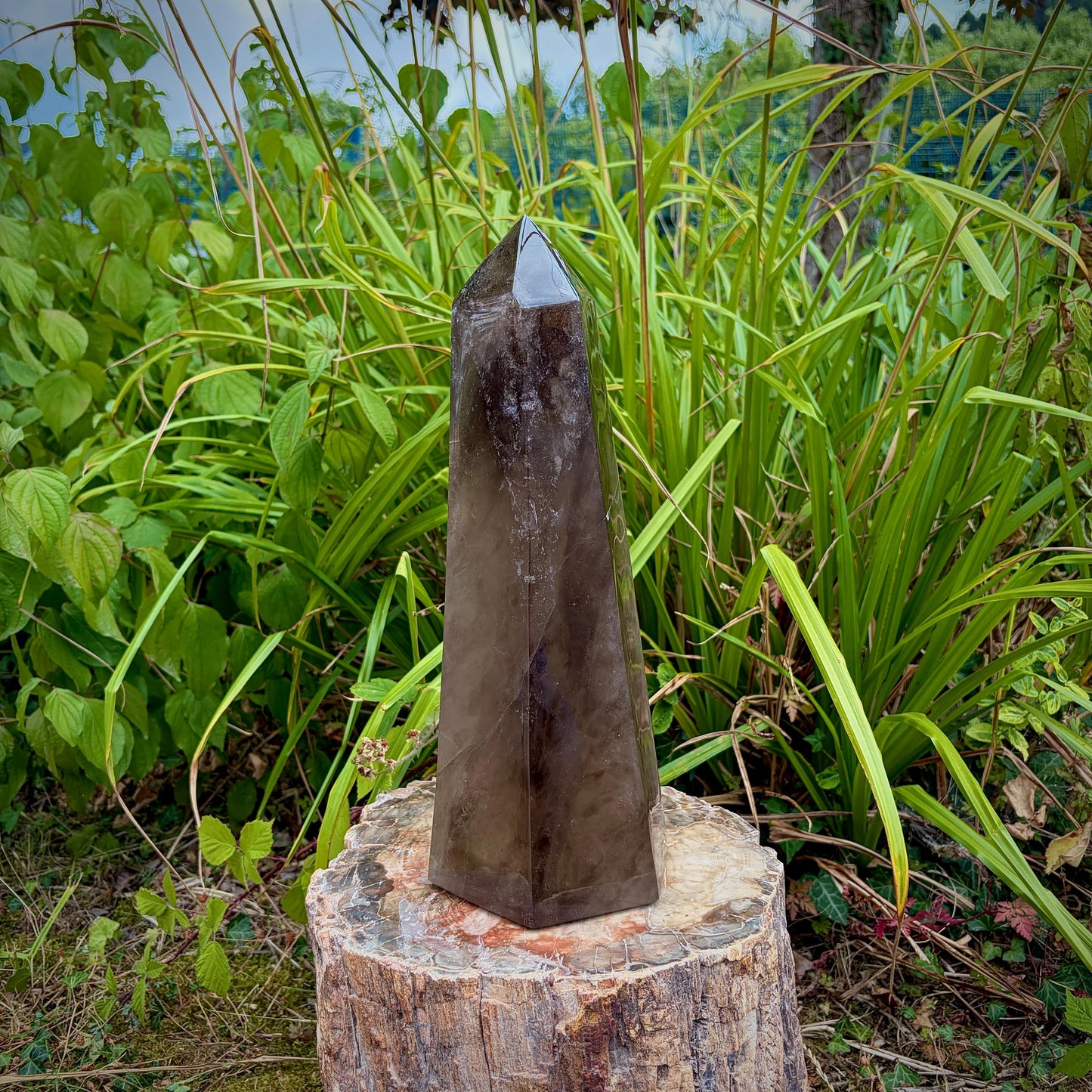 Natural quartz obelisk pair for interior décor