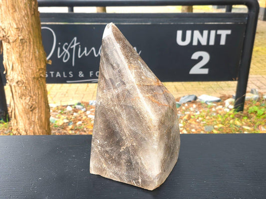 large smoky quartz crystal statement home decor piece