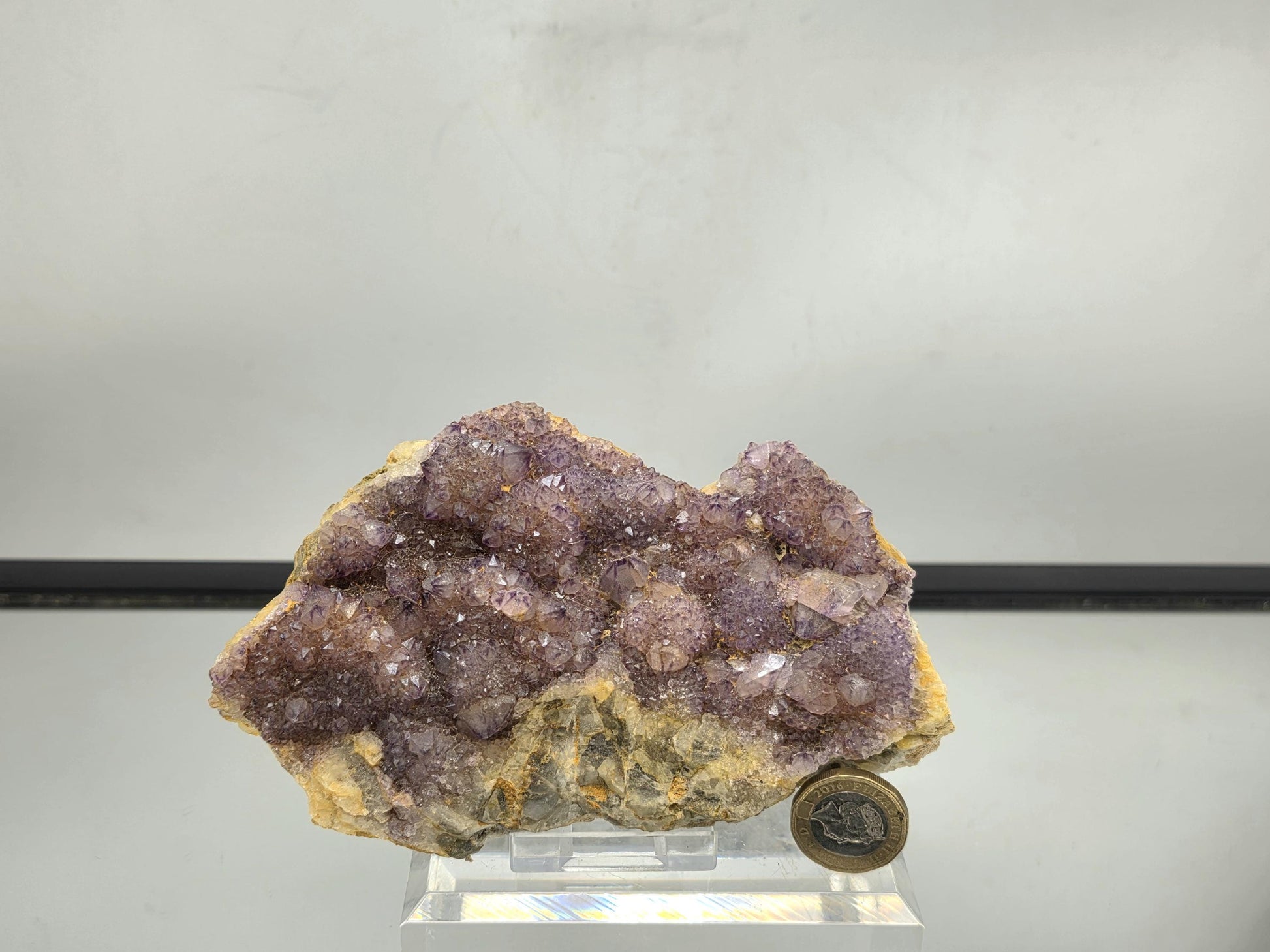 Sparkling lilac Spirit Amethyst crystal cluster for home décor.