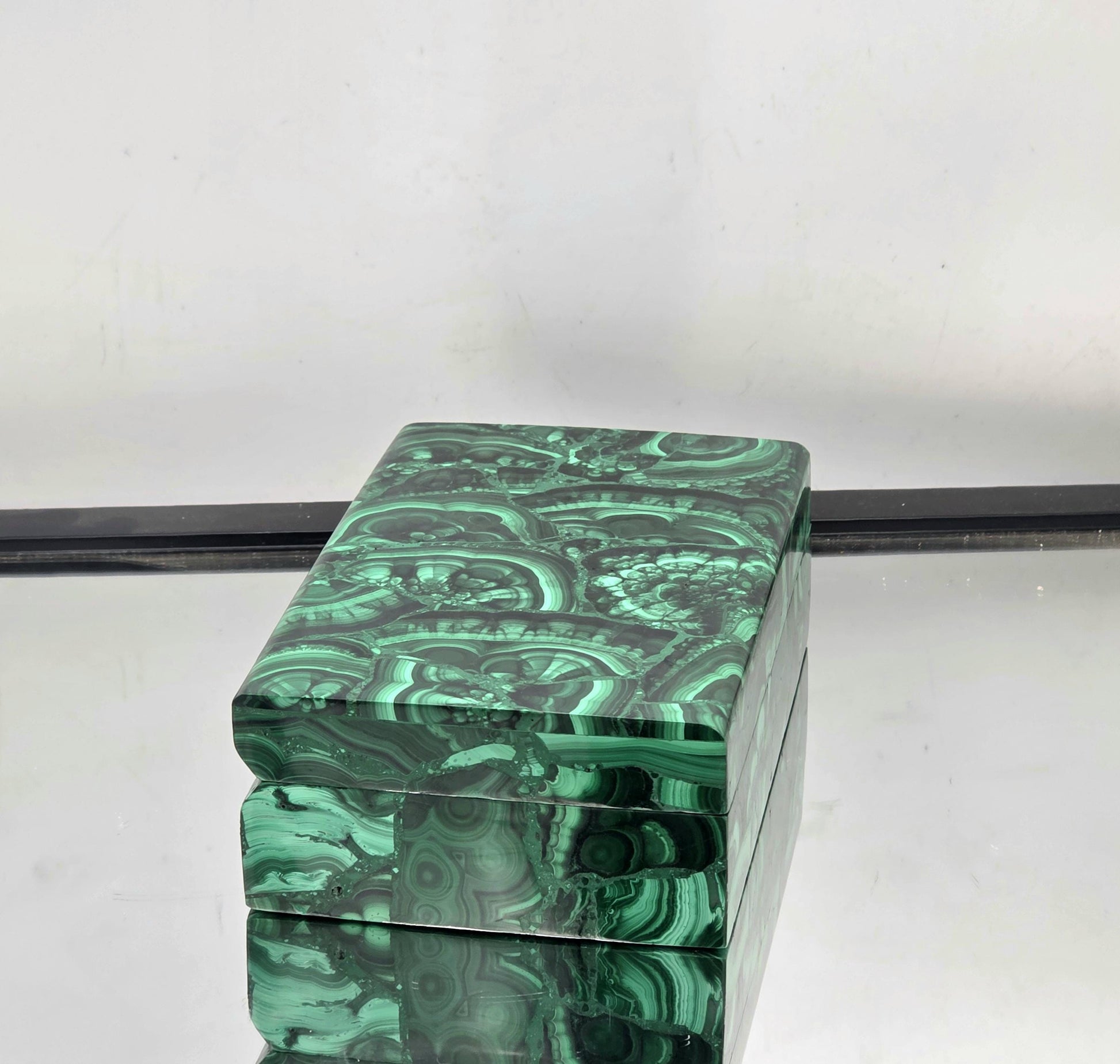 A statement Malachite crystal box, great for home styling.