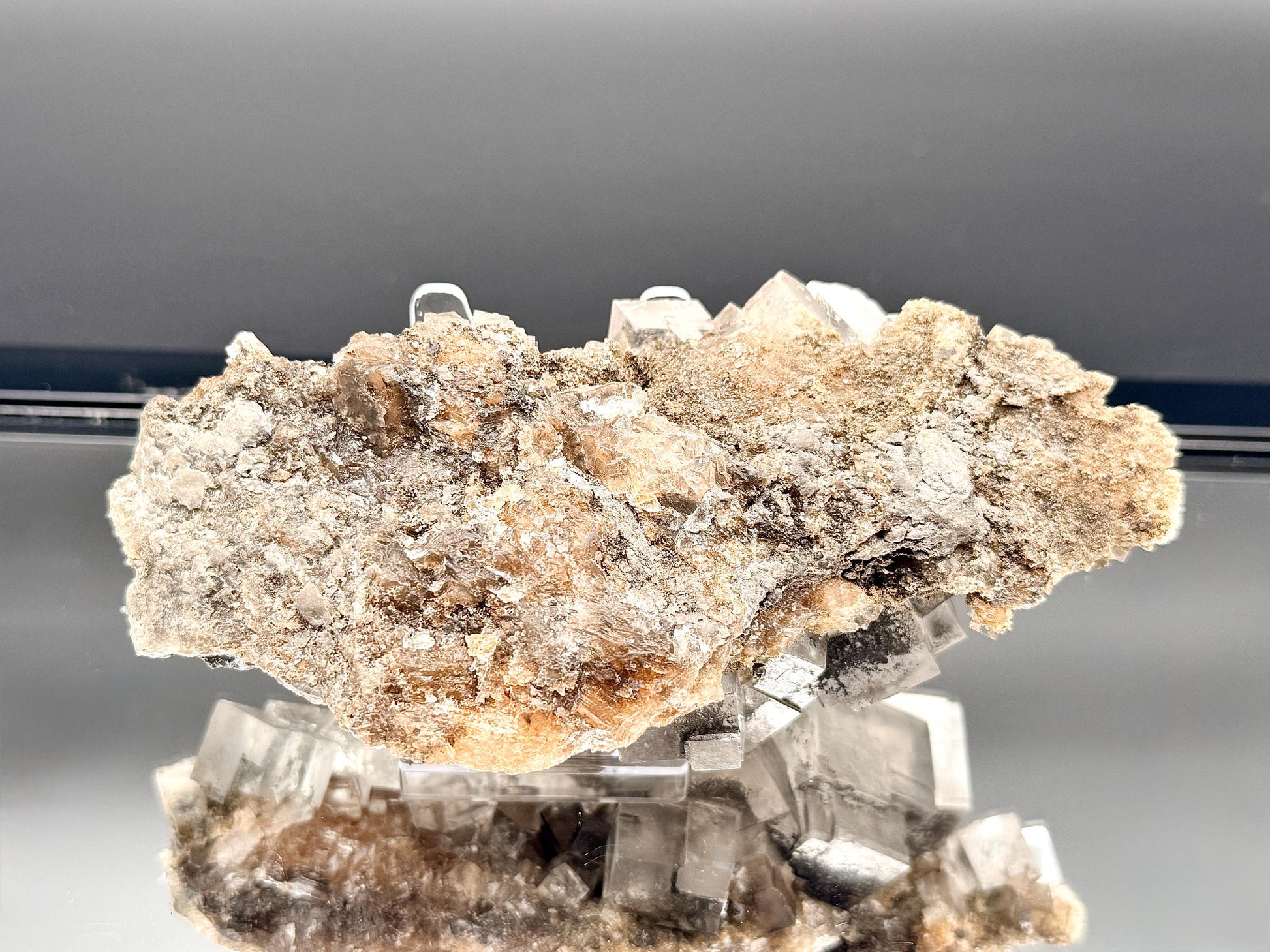 Translucent halite mineral specimen