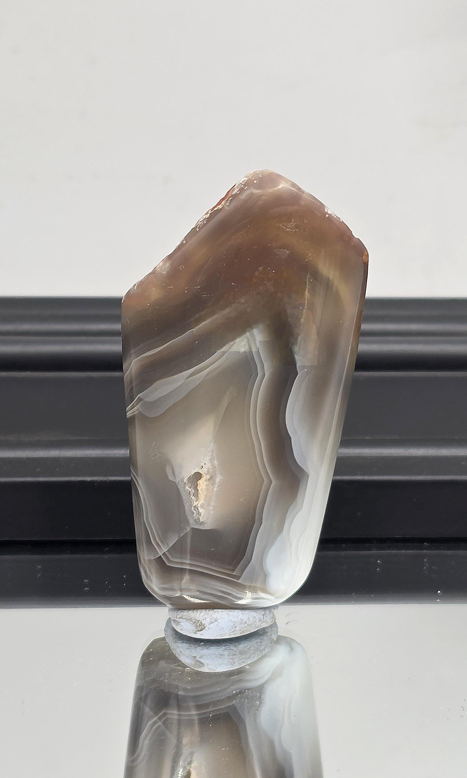 Unique crystal agate with banded design.