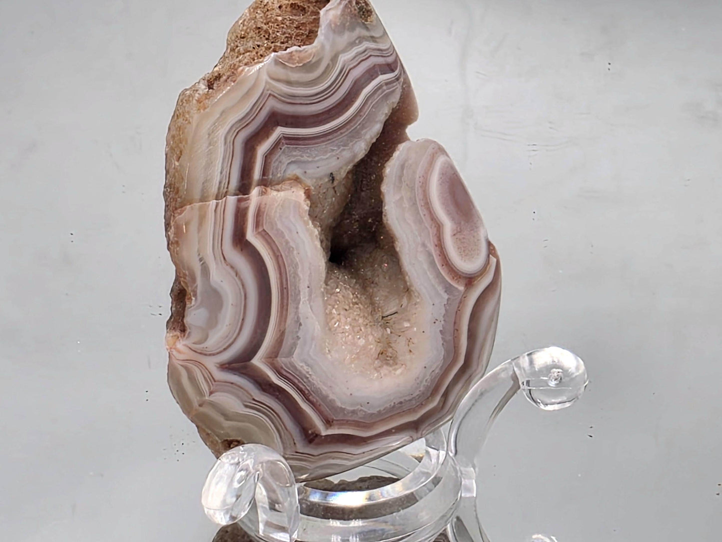 Unique natural Malawi Agate polished crystal specimen.