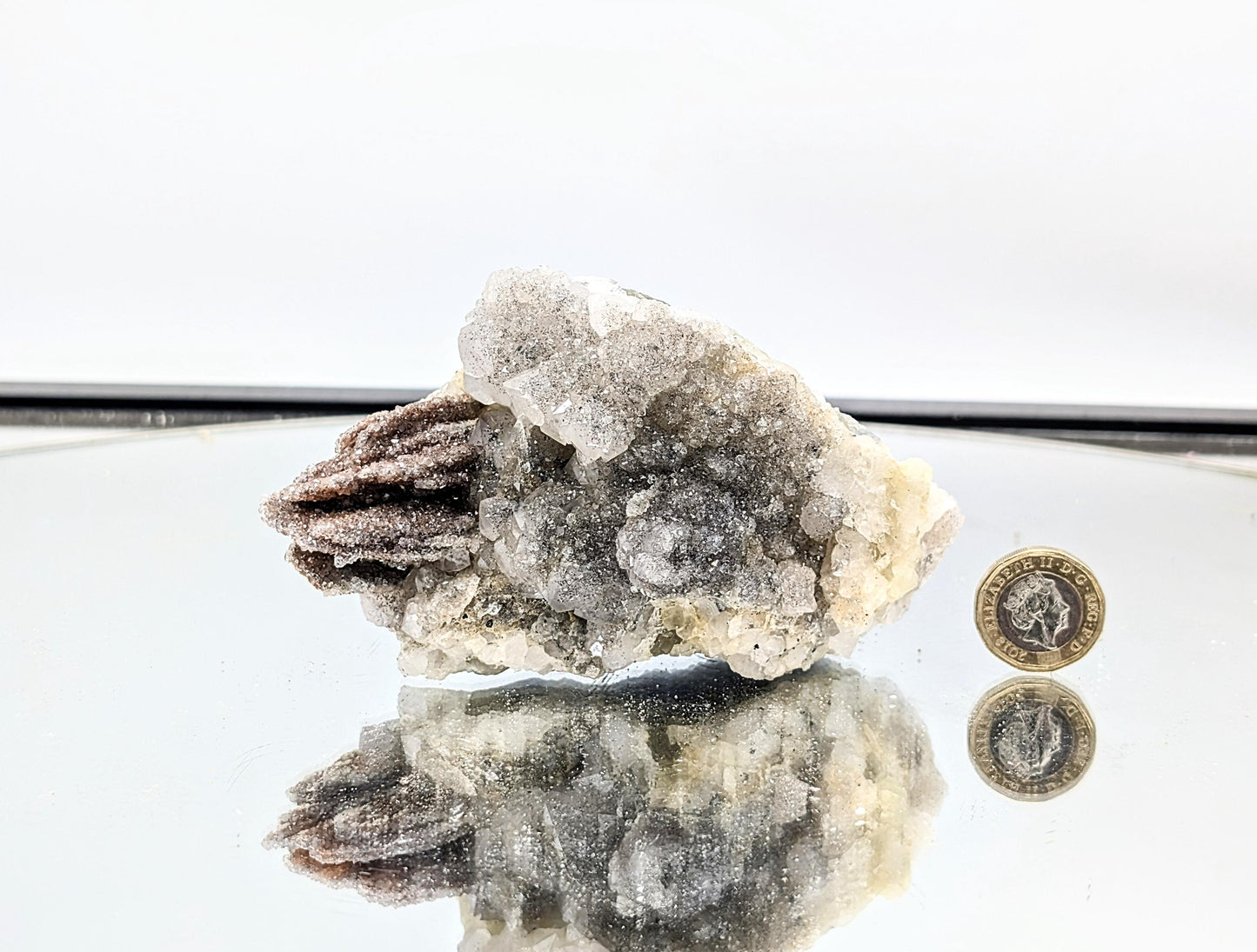 Unique Quartz on Fluorite crystal, ideal for mineral enthusiasts.