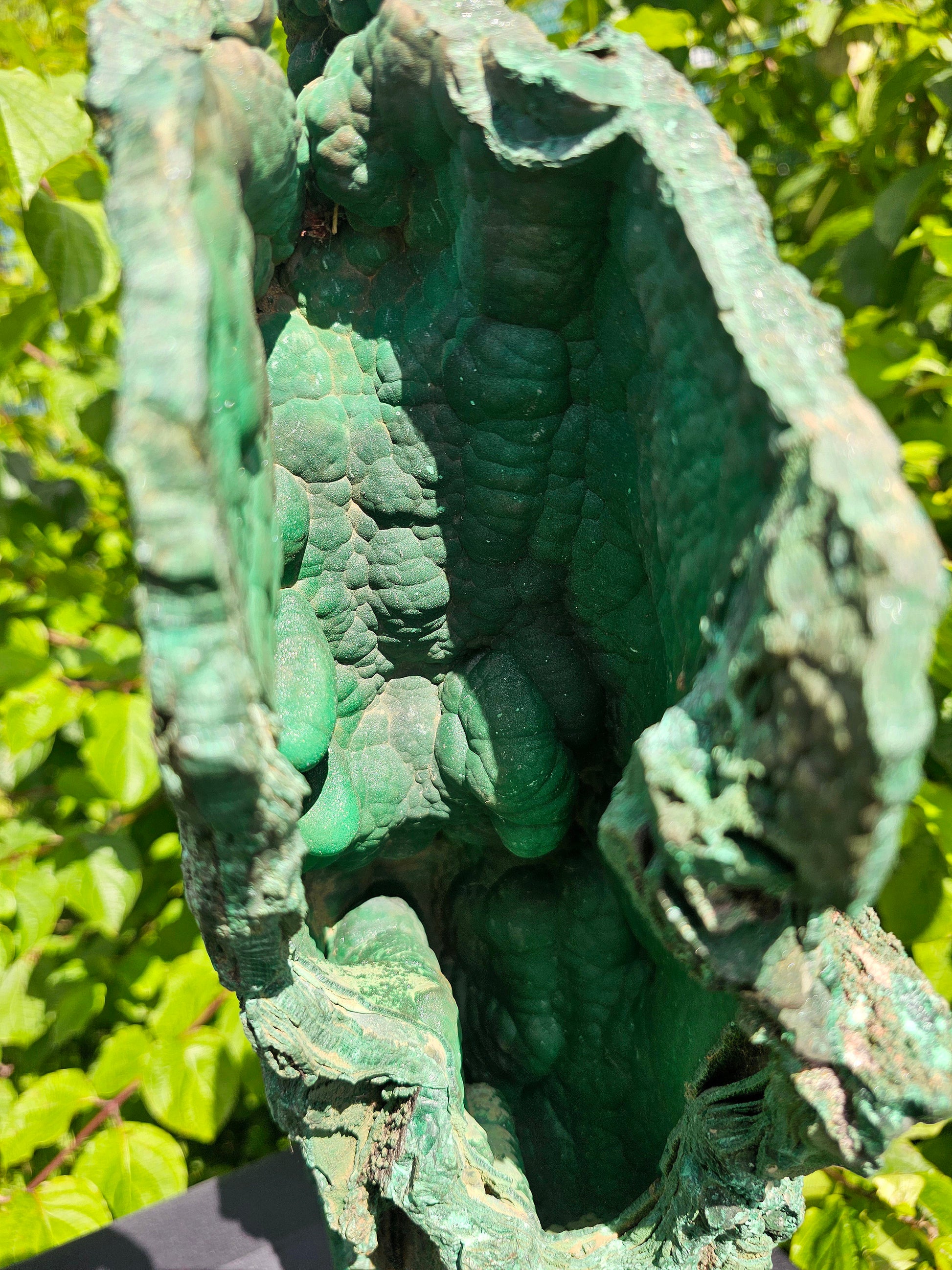 unique interior design crystals malachite on stand