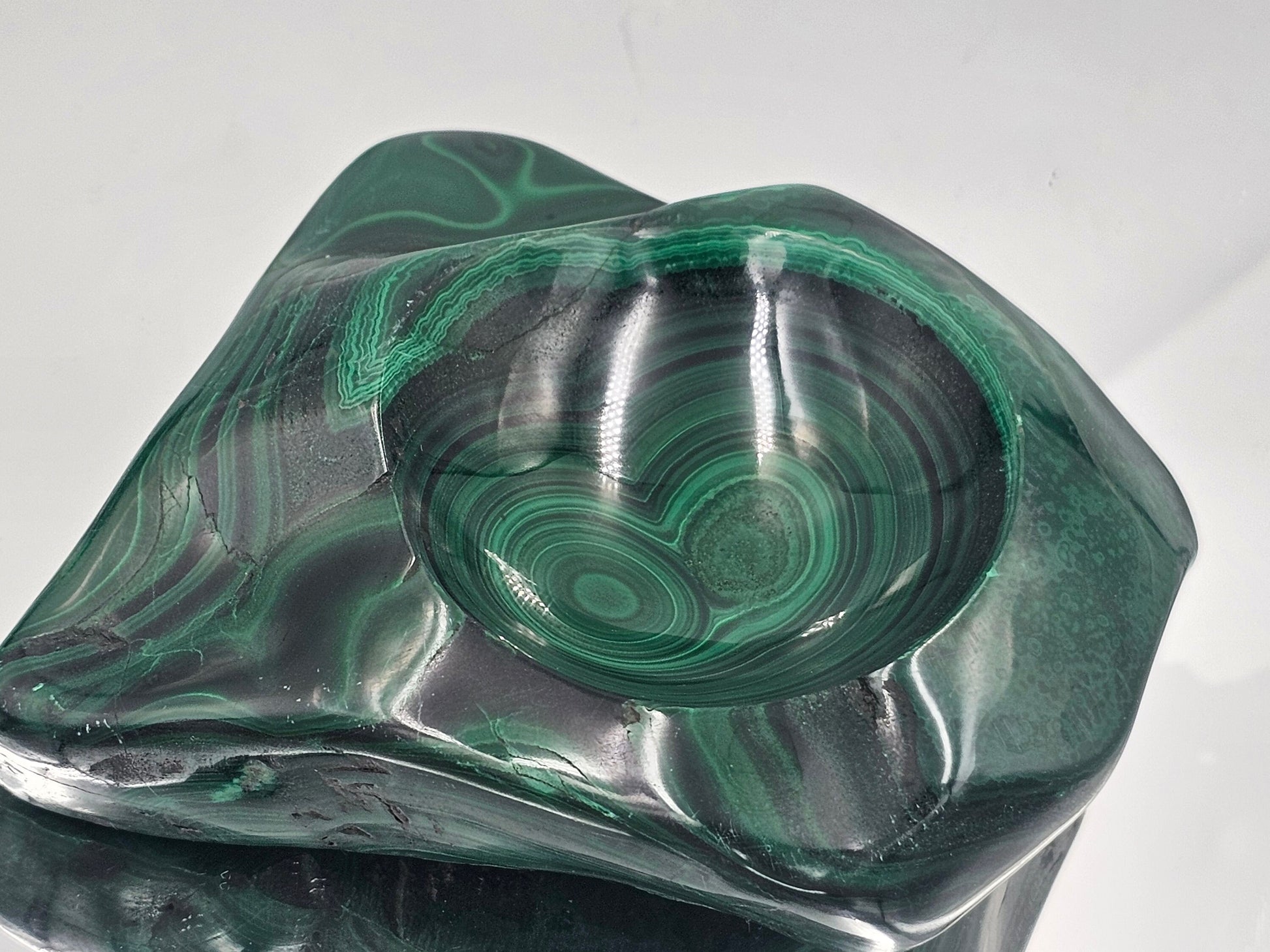 unique malachite crystal bowl