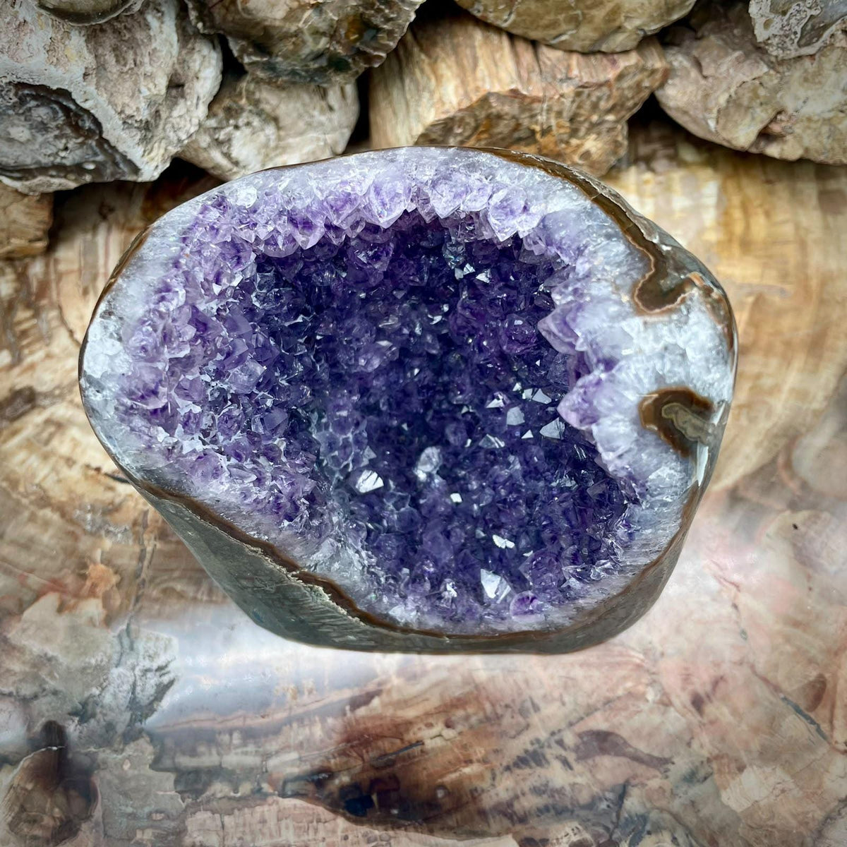 Natural purple Amethyst geode sourced from Uruguay