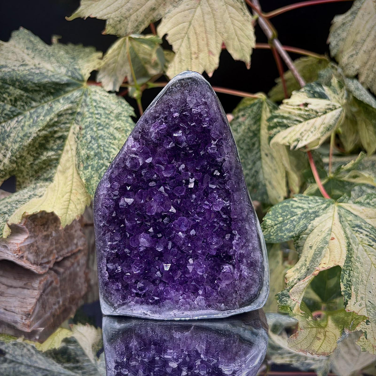 High-grade natural Uruguayan Amethyst freeform crystal specimen.