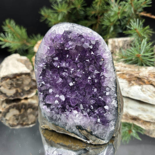 Natural Uruguayan Amethyst freeform for decorative home styling.