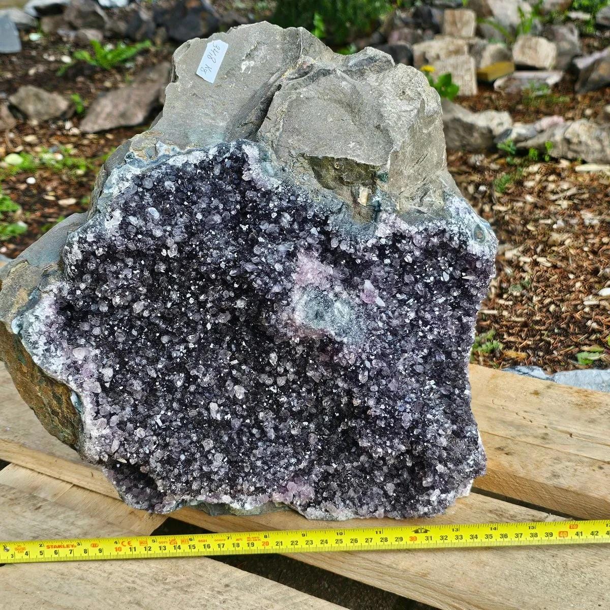 Natural Uruguayan Black Amethyst displayed as statement home decor