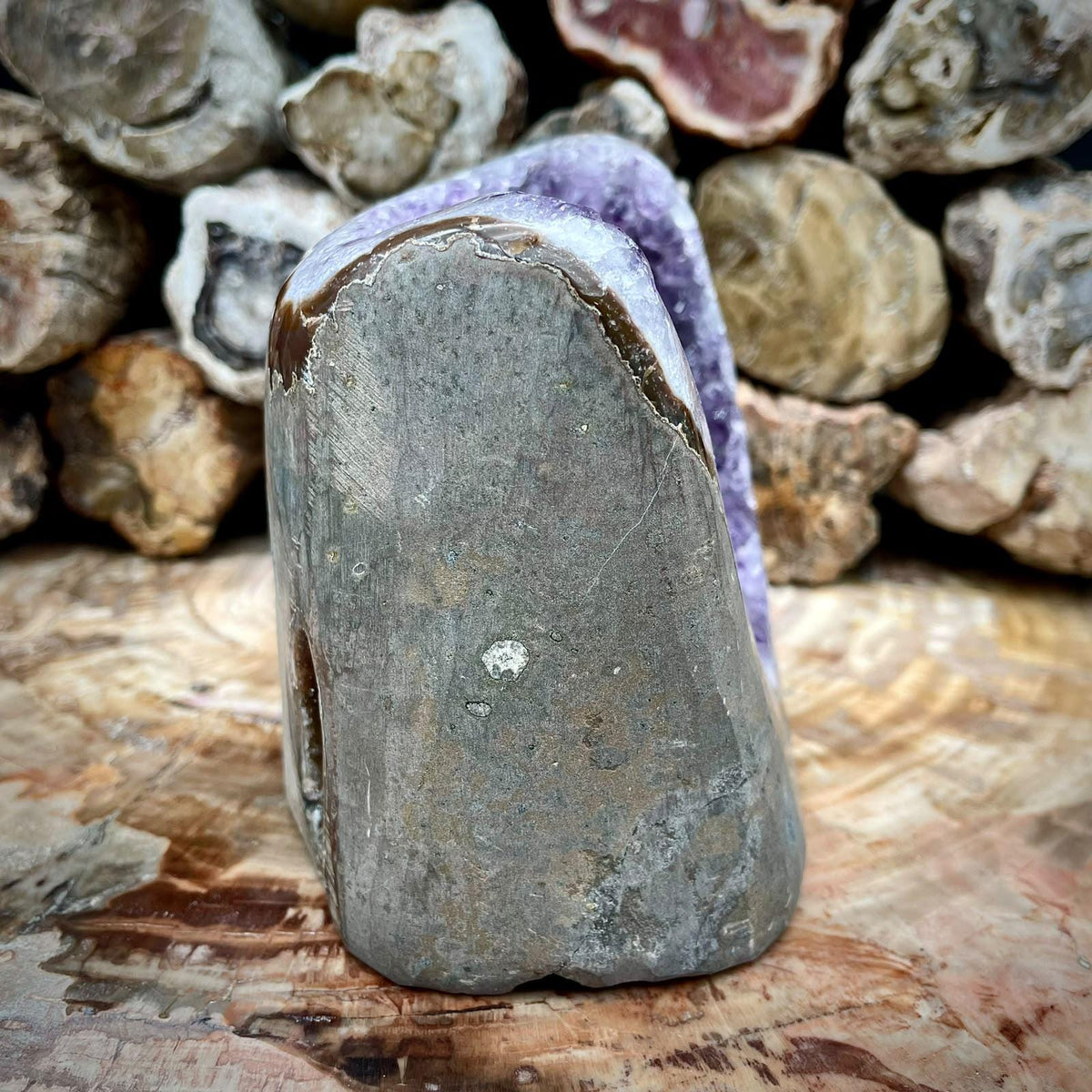 Uruguayan crystal geode statement display piece