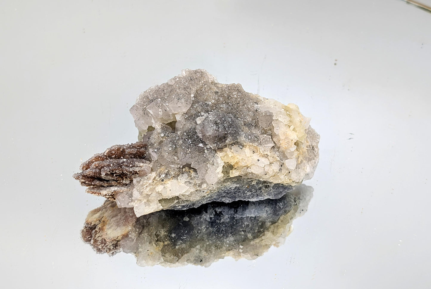 Stunning UV-reactive Fluorite with Quartz crystal specimen.