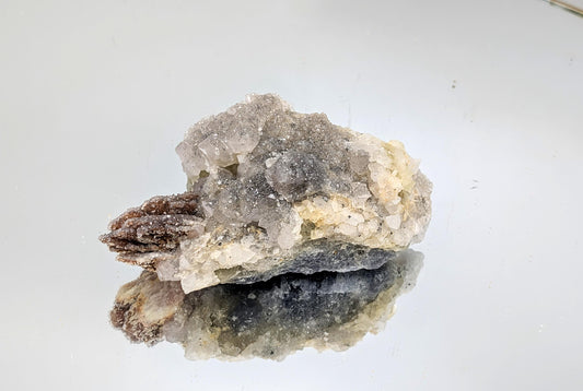 Stunning UV-reactive Fluorite with Quartz crystal specimen.