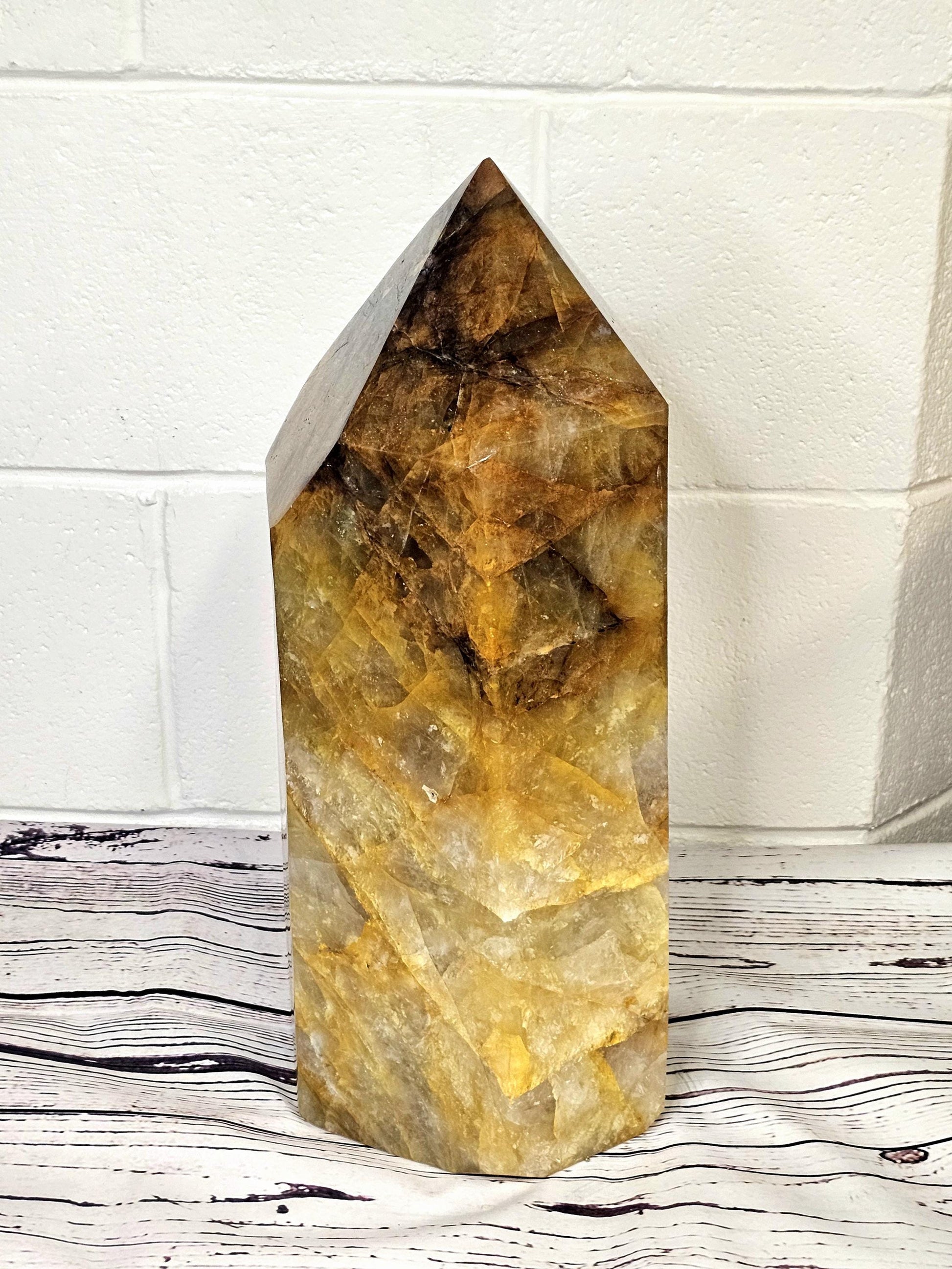Very large Golden Healer Crystal Prism with stunning natural colors.