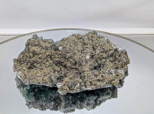 Extra-large fluorite and pyrite crystal with vivid colors