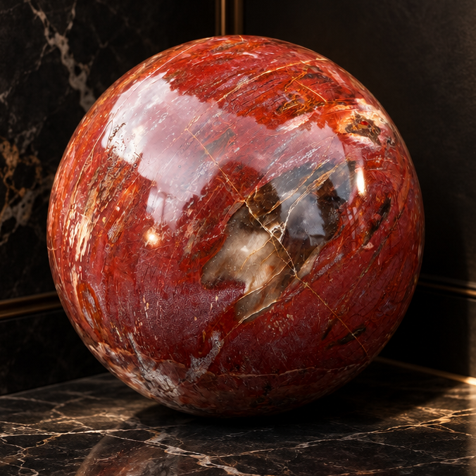 XL Petrified Wood sphere weighing 14.48kg
