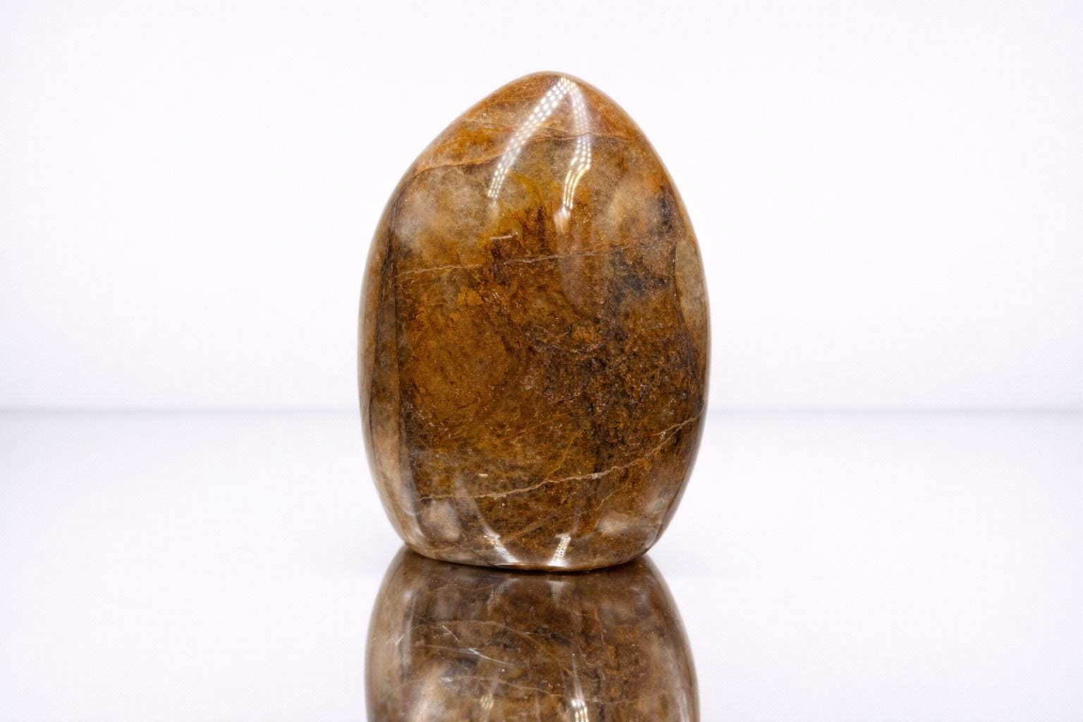 Polished Yellow Hematoid Quartz freeform with golden tones