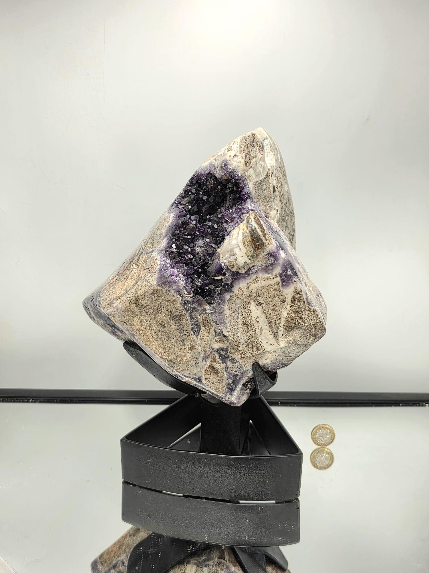 Natural Zambian Amethyst cluster with rich violet tones