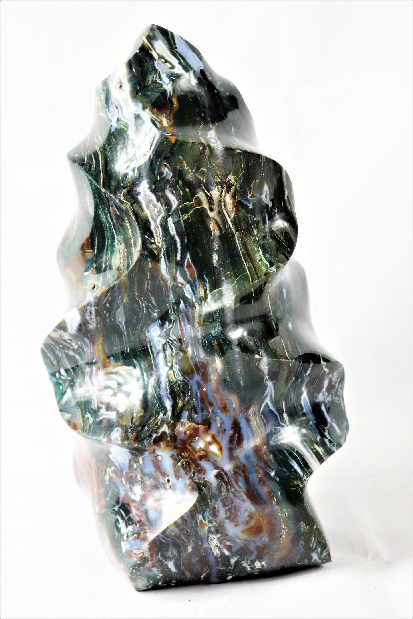 Large Ocean Jasper Crystal Flame Carving Great Gift Home Natural Art Décor Interior Design 5 KG
