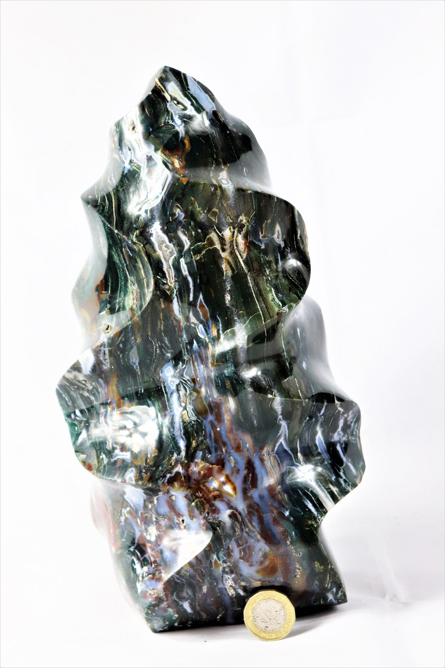 Large Ocean Jasper Crystal Flame Carving Great Gift Home Natural Art Décor Interior Design 5 KG