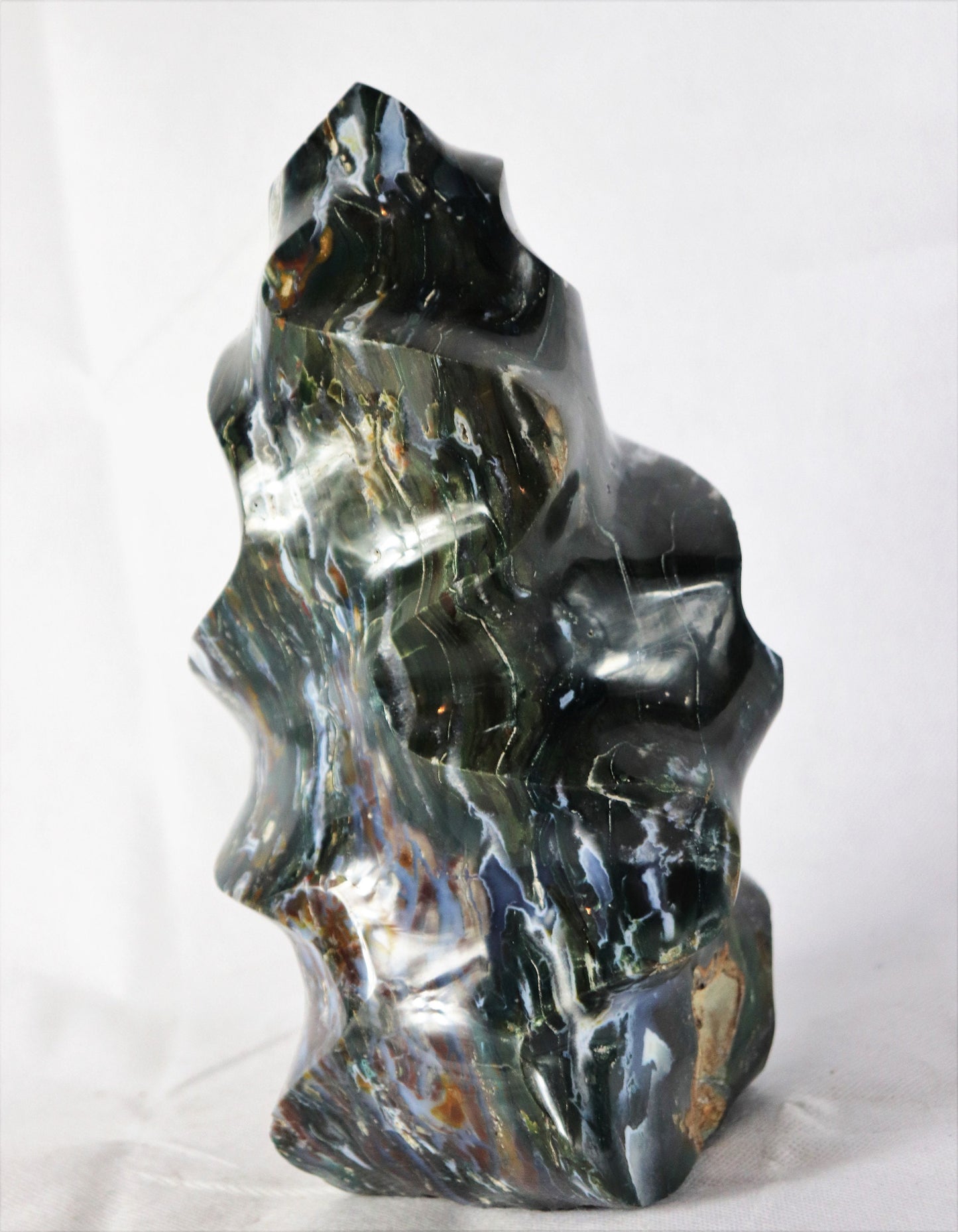 Large Ocean Jasper Crystal Flame Carving Great Gift Home Natural Art Décor Interior Design 5 KG