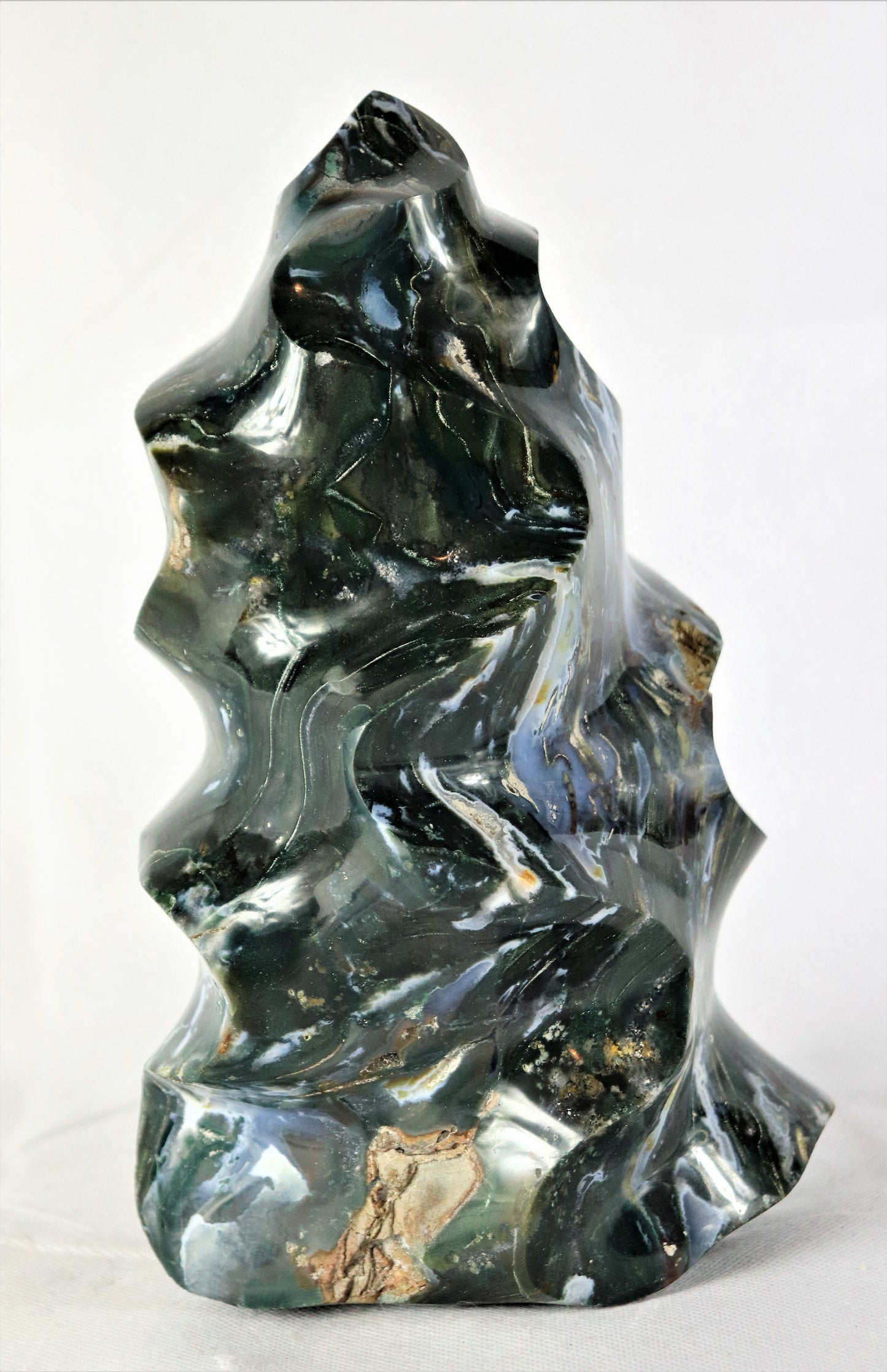 Large Ocean Jasper Crystal Flame Carving Great Gift Home Natural Art Décor Interior Design 5 KG