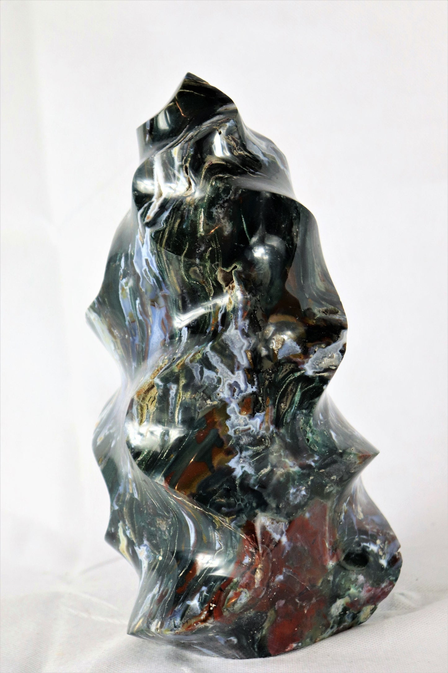 Large Ocean Jasper Crystal Flame Carving Great Gift Home Natural Art Décor Interior Design 5 KG