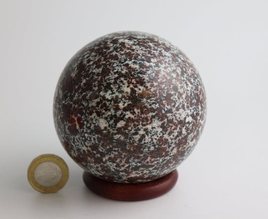  Large Garnet In Granite Crystal Sphere