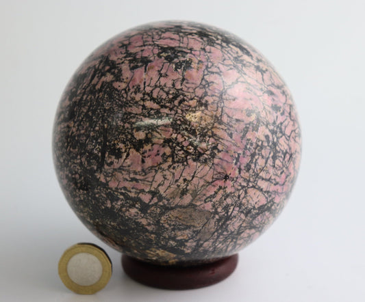 Large Rhodonite Crystal Sphere 