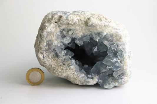 5) Large Blue Celestite Crystal Geode Raw Natural Mineral High Grade Celestine