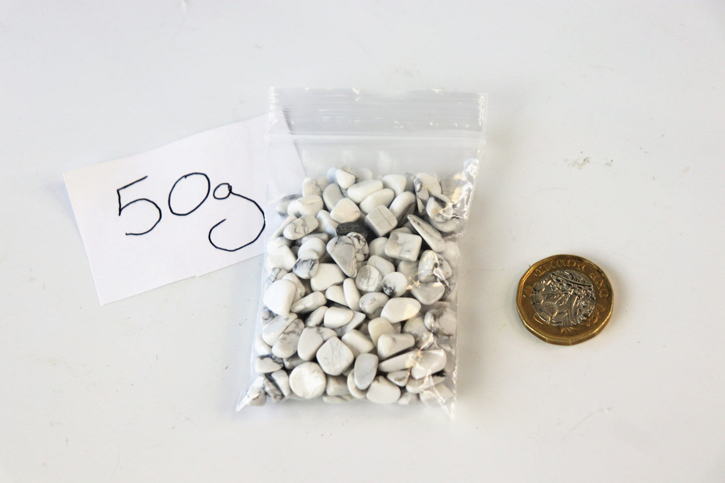 Extra Small Howlite Crystal Chips / Tumblestones 50g Bags