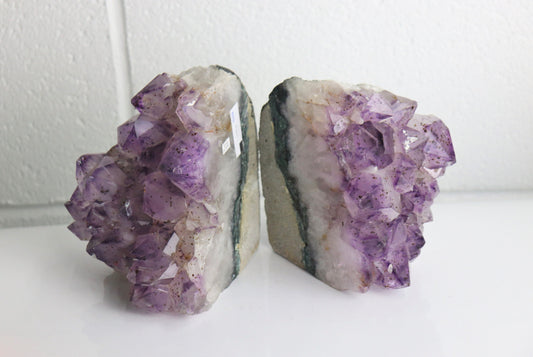 Large Amethyst Crystal Bookends  4.14 KG Unique Home Decor Crystal Interior Design
