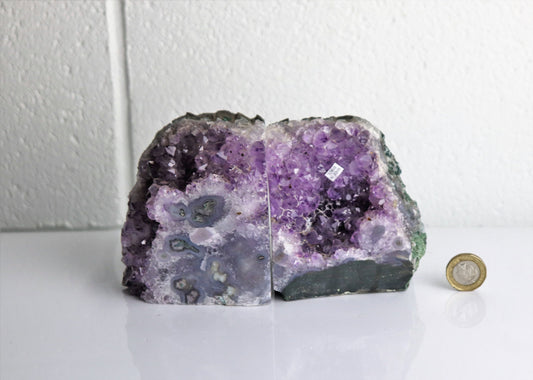 Large Amethyst Crystal Bookends